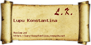 Lupu Konstantina névjegykártya